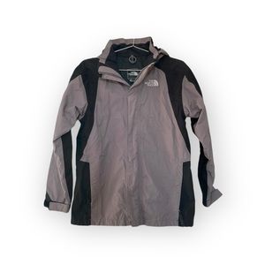 North Face HYVENT Windbreaker Hooded Jacket Gray Black - Size Small (boy’s XL)